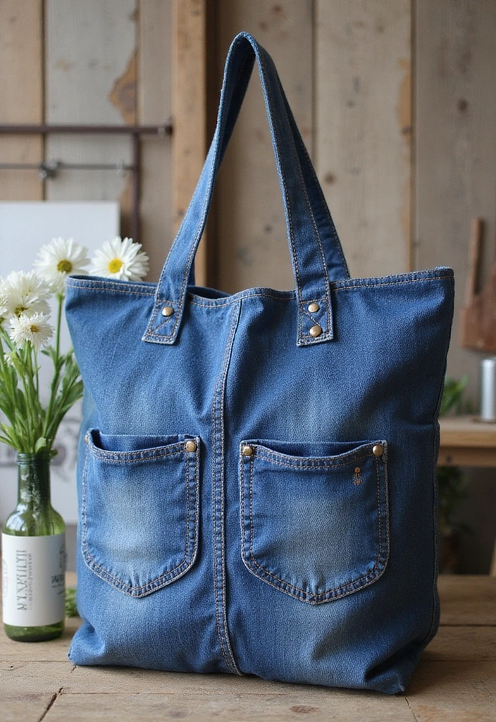 15 Eco-Friendly Craft Ideas That Will Make You Say 'Why Didn't I Think of That?!' - 2. Upcycled Denim Tote Bag