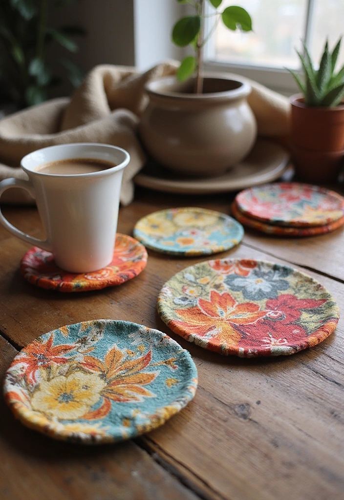 15 Eco-Friendly Craft Ideas That Will Make You Say 'Why Didn't I Think of That?!' - 6. Fabric Scraps Coasters