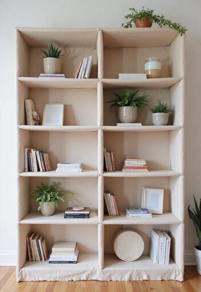 15 Fabric Art Projects That Will Transform Your Space (You Won't Believe #7!) - 5. Fabric-Covered Shelves