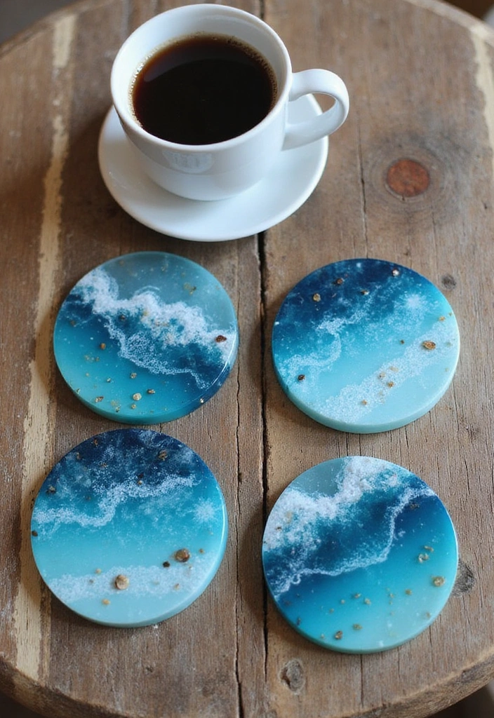 15 Stunning Resin Craft Inspirations That Will Spark Your Creativity! - 1. Dazzling Resin Coasters