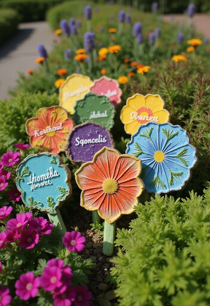15 Stunning Resin Craft Inspirations That Will Spark Your Creativity! - 15. Whimsical Resin Garden Markers