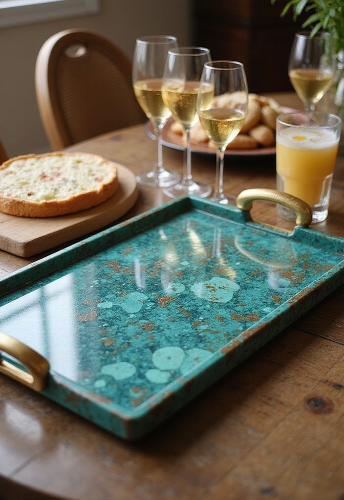 15 Stunning Resin Craft Inspirations That Will Spark Your Creativity! - 9. Elegant Resin Serving Trays