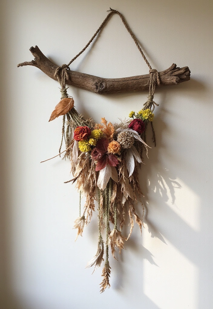 20 Stunning Seasonal DIY Decorations You Can Make in Minutes (You Won't Believe #12!) - 15. DIY Nature-Inspired Wall Hanging