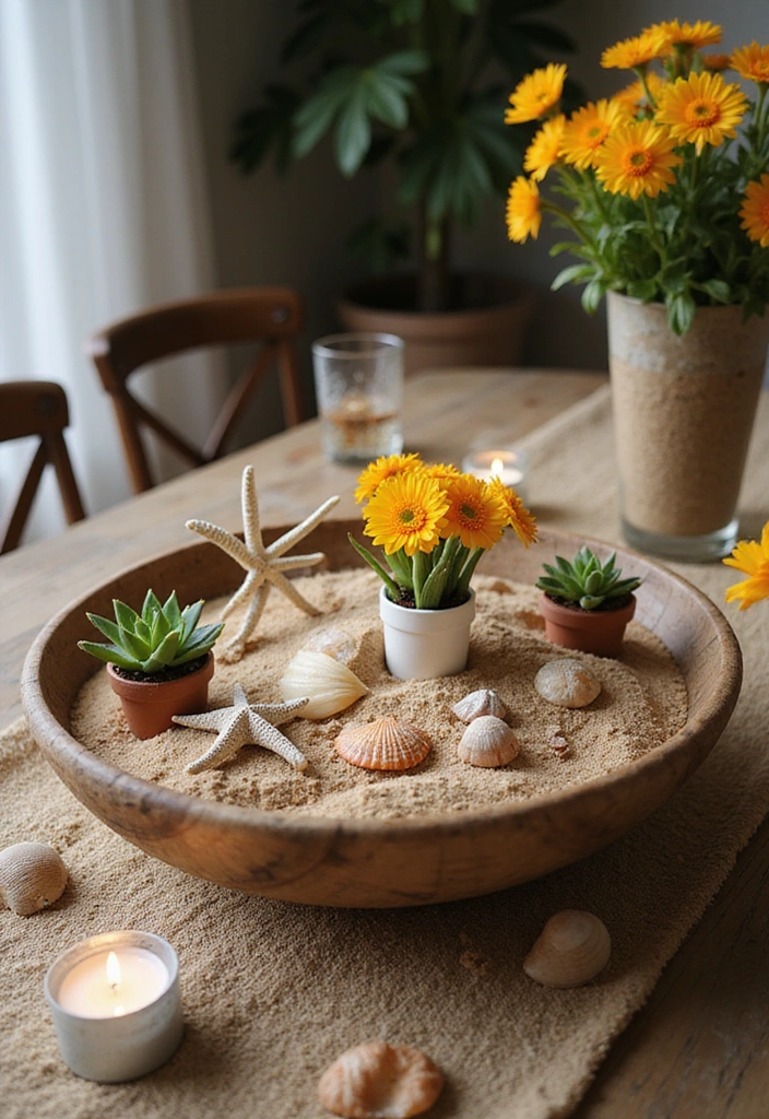 20 Stunning Seasonal DIY Decorations You Can Make in Minutes (You Won't Believe #12!) - 4. Summer Beach-Inspired Table Centerpiece