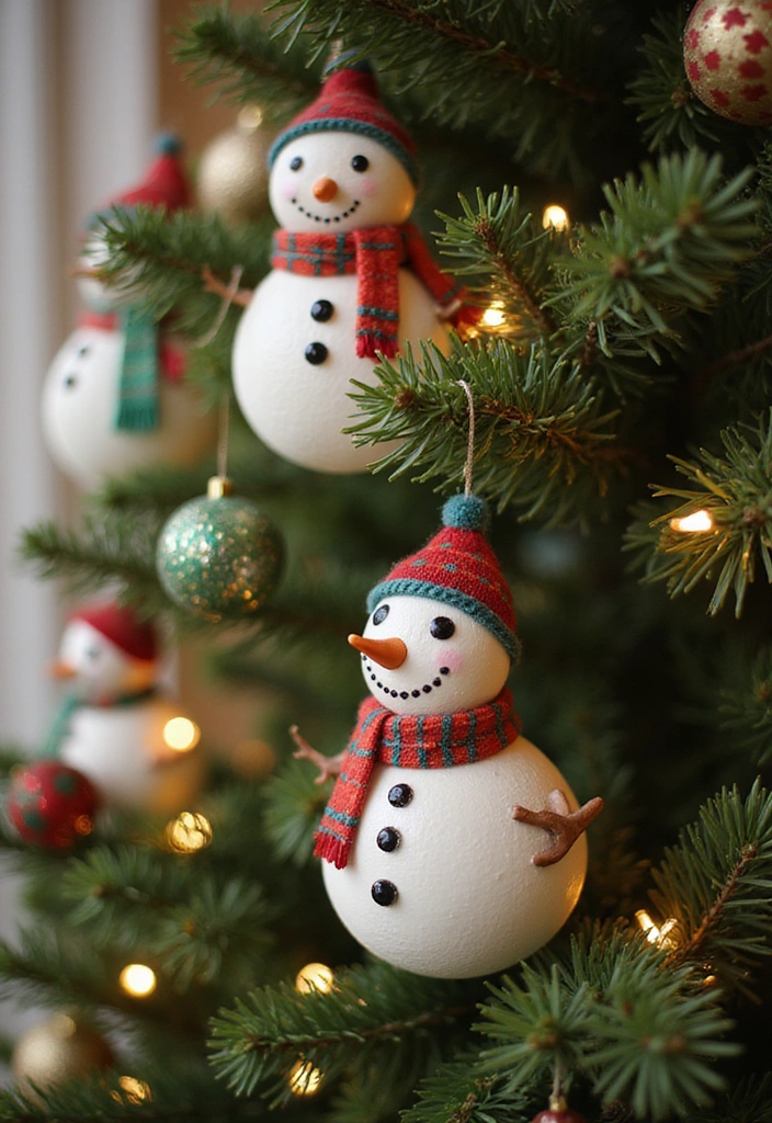 25 Holiday-Themed Crafts That Will Spark Your Creative Spirit (You Won't Believe #15!) - 4. Snowman Ornaments