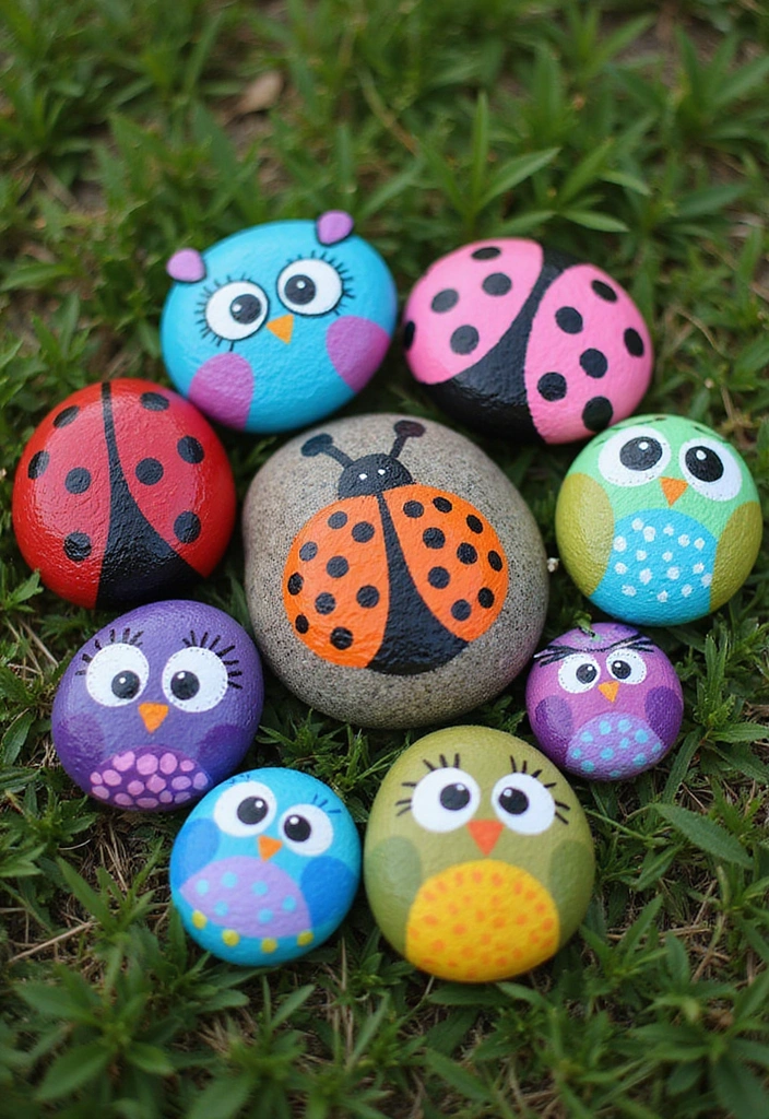 25 Unbelievably Fun Kids Craft Projects You'll Wish You Knew Sooner! - 1. Painted Rock Creatures